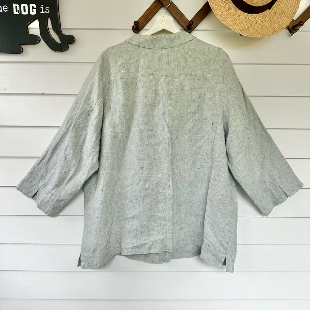 MARINA Rinaldi Linen Button Up Shacket/ Lightweight Jacket - Picture 7 of 9